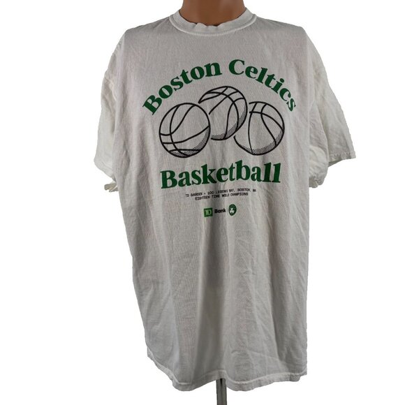 Boston Celtics T Shirt Mens Size XL Game Give Away NBA Basketball White - Picture 2 of 4